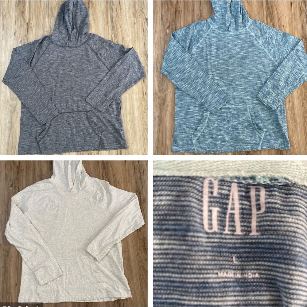 Gap (Bundle 3) Lightweight Pullover Hoodies Size L - image 1